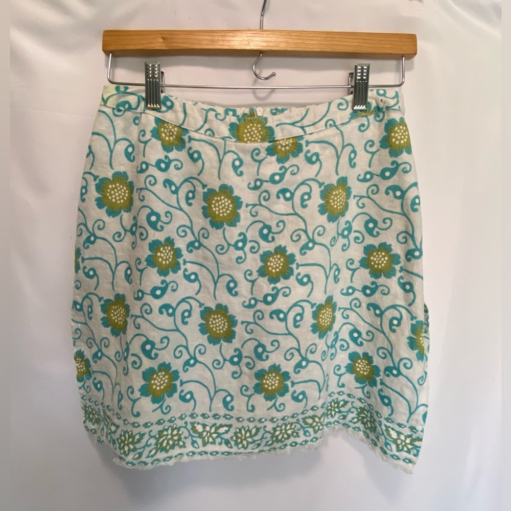 Teal & Olive Floral Mini Skirt